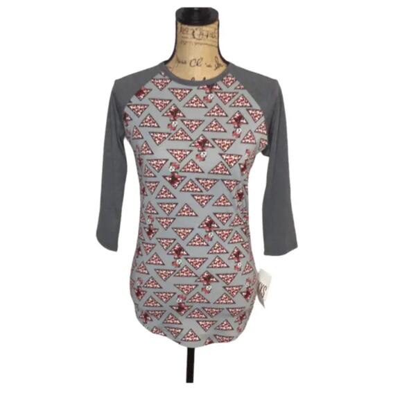 LulaRoe Women Disney Gray Mini Mouse  3/4 Raglan Sleeve Tee Shirt  Size XS NWT - Picture 1 of 10